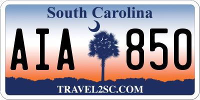 SC license plate AIA850