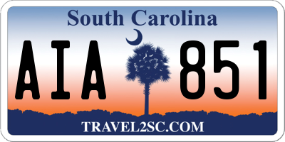 SC license plate AIA851
