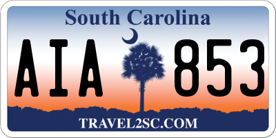 SC license plate AIA853