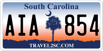 SC license plate AIA854