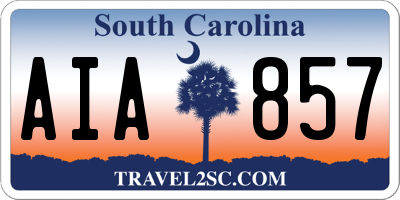 SC license plate AIA857