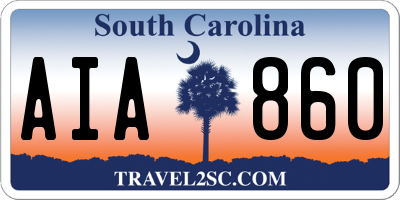 SC license plate AIA860