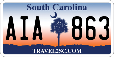 SC license plate AIA863