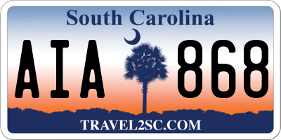 SC license plate AIA868