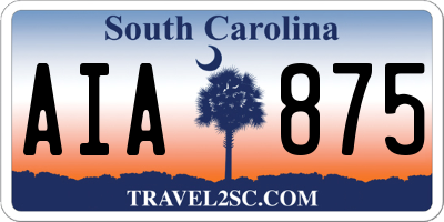 SC license plate AIA875