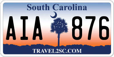 SC license plate AIA876