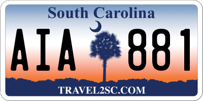 SC license plate AIA881
