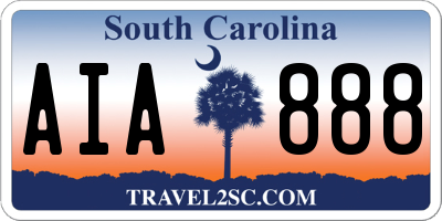 SC license plate AIA888