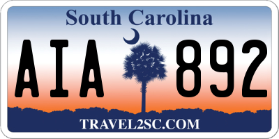 SC license plate AIA892