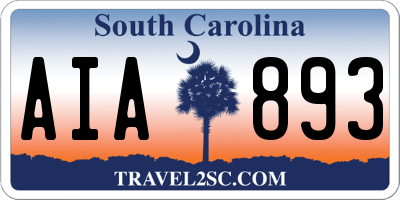 SC license plate AIA893