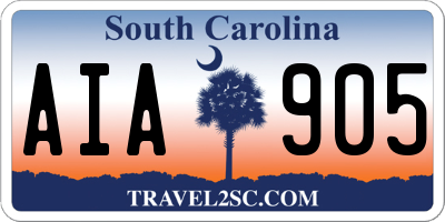 SC license plate AIA905