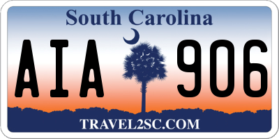 SC license plate AIA906