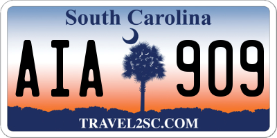 SC license plate AIA909