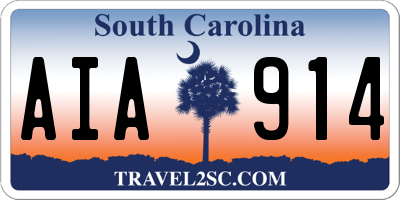 SC license plate AIA914