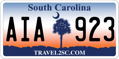 SC license plate AIA923