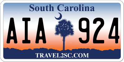 SC license plate AIA924