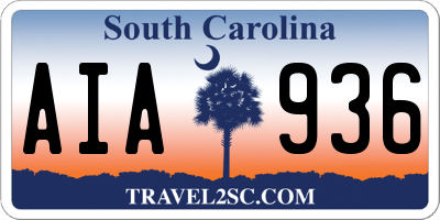 SC license plate AIA936