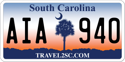 SC license plate AIA940