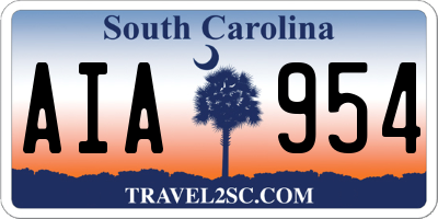 SC license plate AIA954