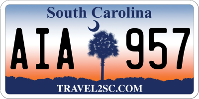 SC license plate AIA957