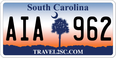 SC license plate AIA962