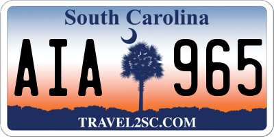 SC license plate AIA965