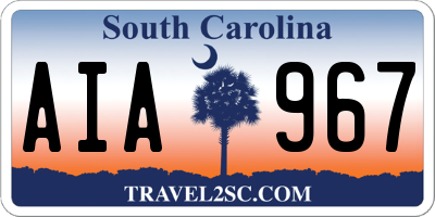 SC license plate AIA967