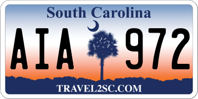 SC license plate AIA972