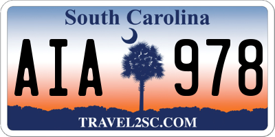 SC license plate AIA978