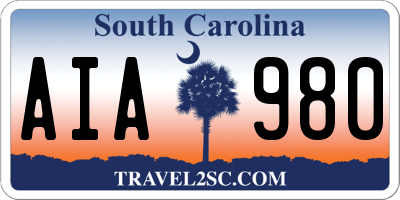 SC license plate AIA980