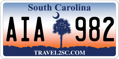 SC license plate AIA982