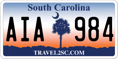 SC license plate AIA984