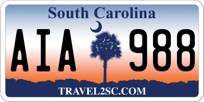 SC license plate AIA988