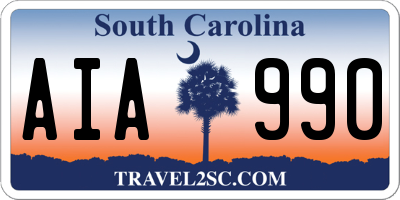 SC license plate AIA990