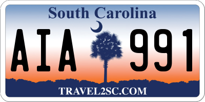 SC license plate AIA991