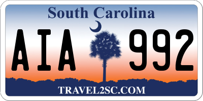 SC license plate AIA992