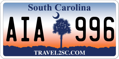 SC license plate AIA996