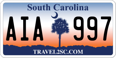 SC license plate AIA997