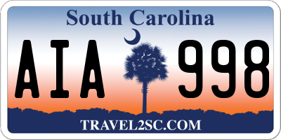 SC license plate AIA998