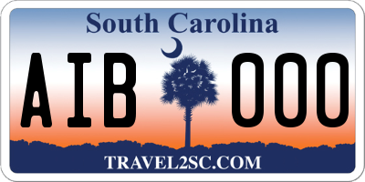 SC license plate AIB000