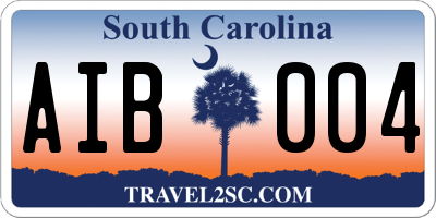 SC license plate AIB004