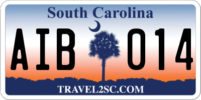 SC license plate AIB014