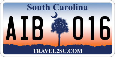 SC license plate AIB016