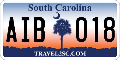 SC license plate AIB018