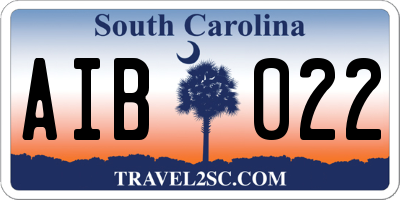 SC license plate AIB022