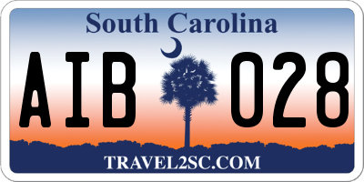 SC license plate AIB028