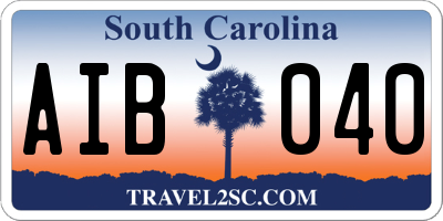 SC license plate AIB040