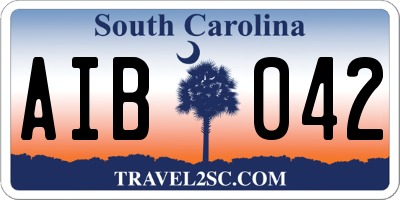 SC license plate AIB042
