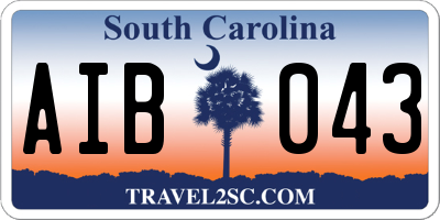 SC license plate AIB043
