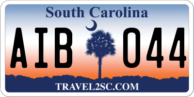 SC license plate AIB044